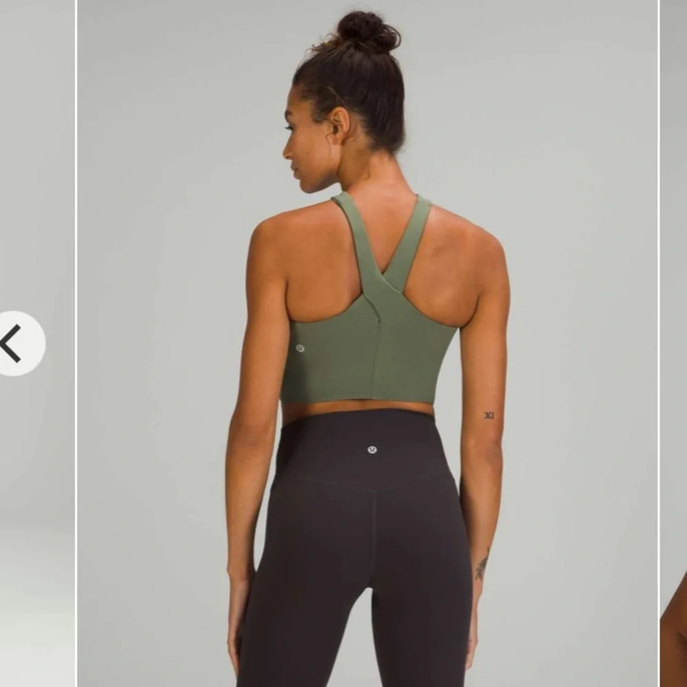 Lululemon Nulu Wrap-Front Longline Bra 
Green Twill - Picture 2 of 9